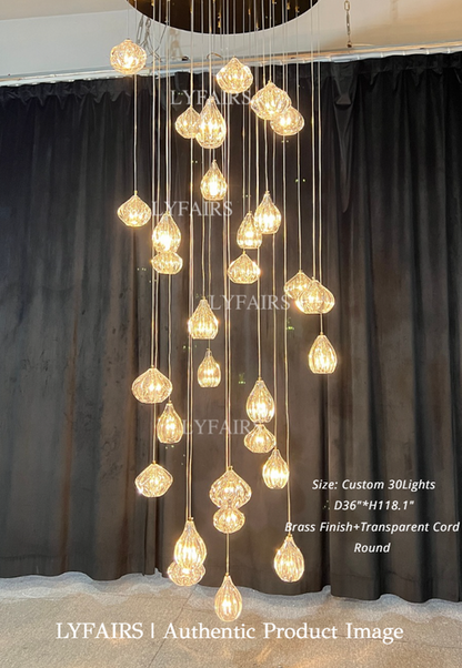 Modern Nordic Style Hand Blown Glass Chandelier For Dining Room/Living Room/Stairwell