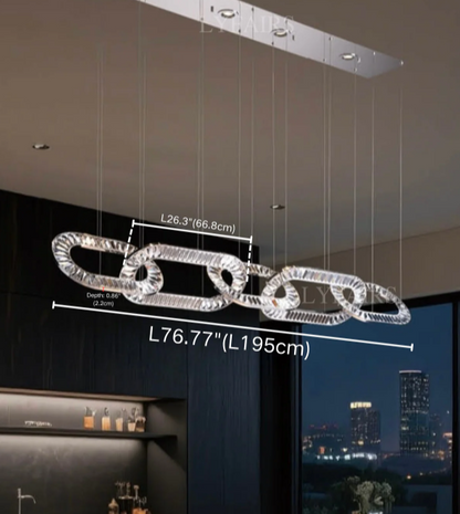 Modern Luxury Crystal Chain Cluster Chandelier for High Ceiling/Dining Room