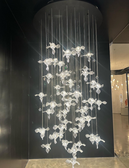 Modern Art Design Propeller-like Crystal Chandelier for Staircase/Villa/Foyer/High-ceiling Space