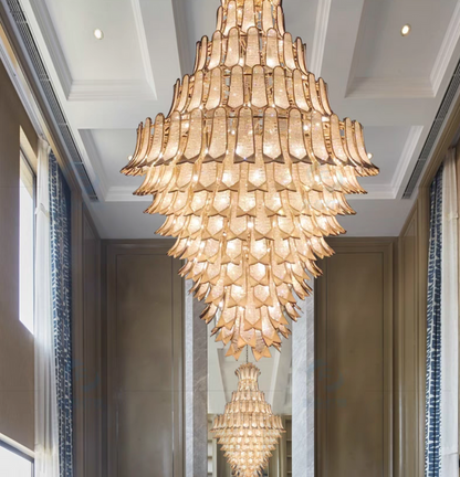 Extra Large Luxury Multi-tier Gold Crystal Chandelier for Stairs/Large High-ceiling Room