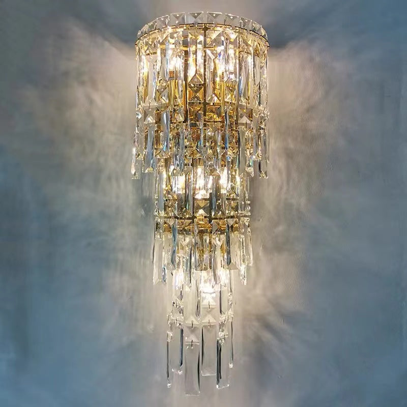 Modern Luxury Tiered Crystal Wall Lamp