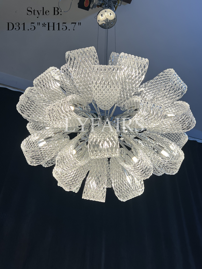 Lampadario a sospensione in vetro con bouquet di fiori in stile postmoderno per soggiorno/sala da pranzo/camera da letto