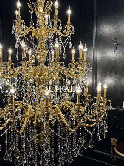 Baroque Revival Unique Patterned Antique Brass Chandelier Series