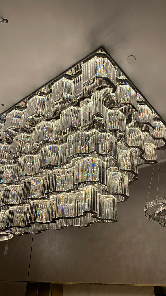 Lampada da soffitto moderna/cancello con finitura cromata per corridoio/hall di hotel/sala da pranzo
