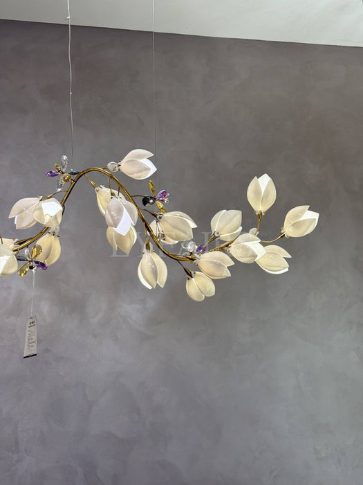 Lustre linéaire en céramique Mangolia, design créatif, pour chambre, salon, salle à manger ou îlot de cuisine 