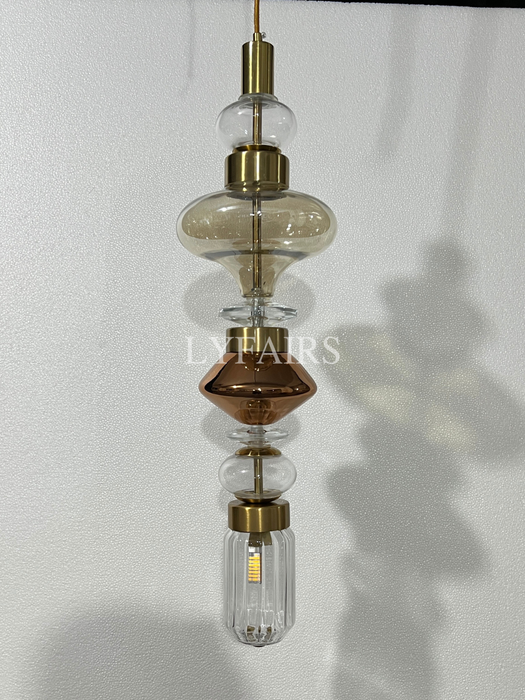 Lampada a sospensione in vetro artistico irregolare