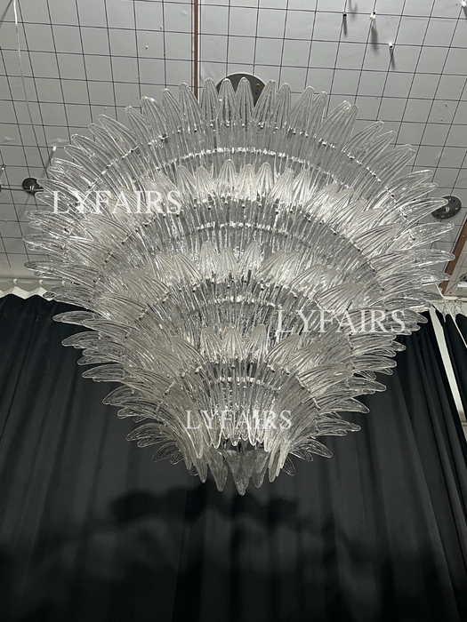 Lustre en verre artistique à motif de fleurs pour salon/chambre