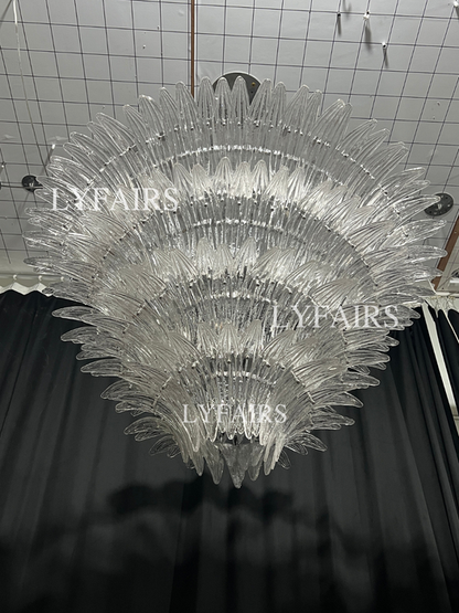 Lustre en verre artistique à motif de fleurs pour salon/chambre