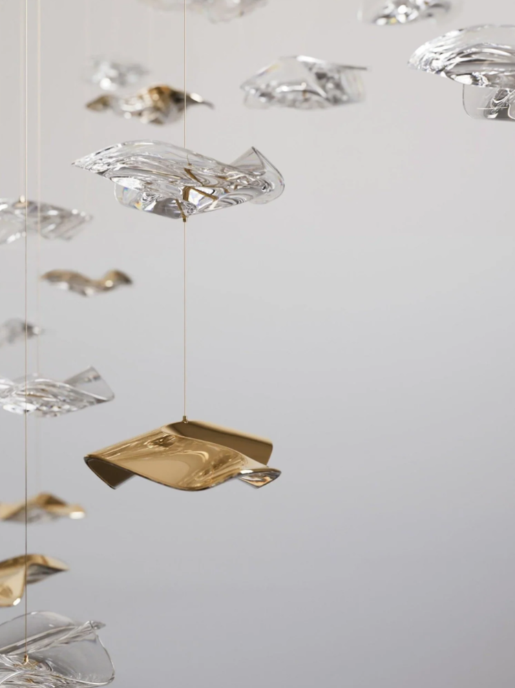 Modern Floating Starfish Glass Chandelier for High Ceiling /Hotel/Restaurant