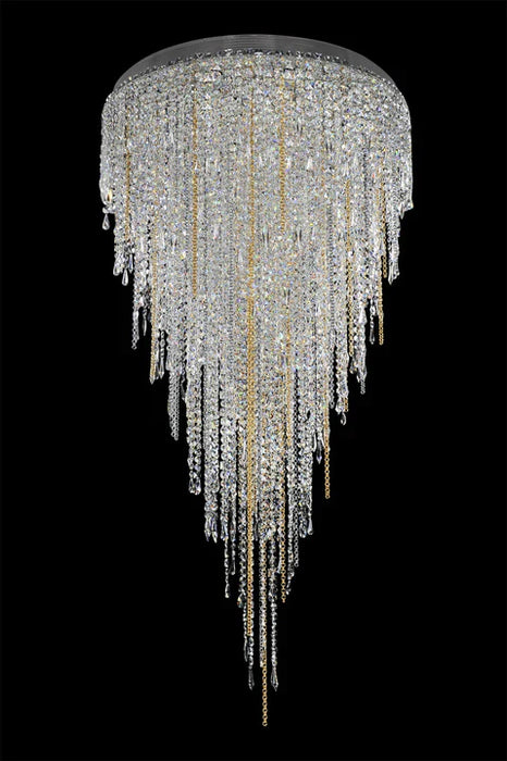 Modern Light Luxury Crystal Tassel Chandelier for Staircase/Living Room