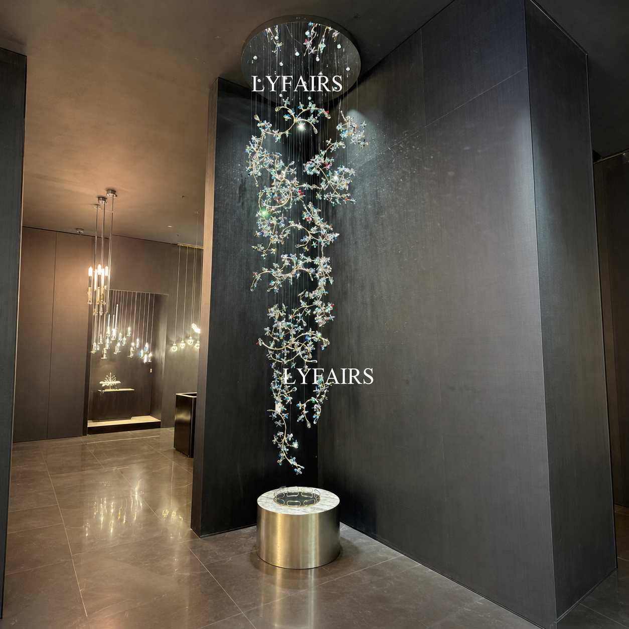Luxury Elegant Crystal Blossom Branch Chandelier for Staircase/Villa/Lobby/Foyer