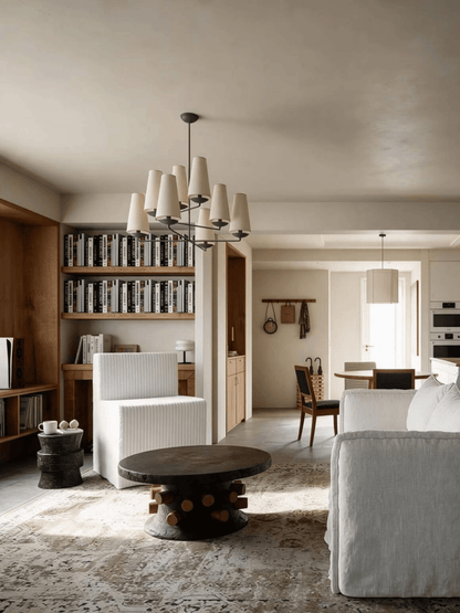 Lampadario verticale in finitura bronzo/nero/bianco