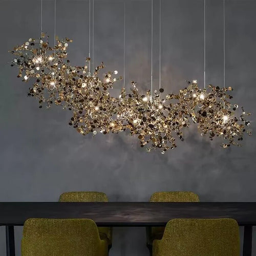 Lustre décoratif nordique moderne et créatif en acier inoxydable pour salle à manger, salon, bar ou café