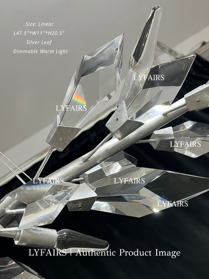 Modern Luxury Linear Handcrafted Crystal Chandelier for Dining Room