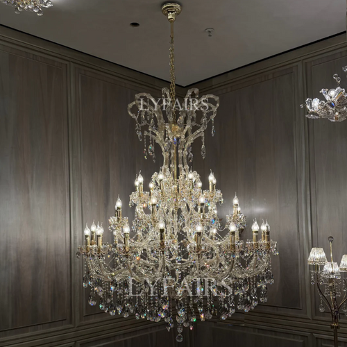 Majestic Royal Crown Crystal Candle Chandelier for Luxury Villa & Banquet Hall