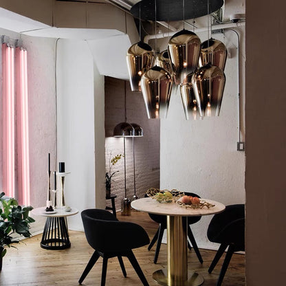 Contemporary Faded Metallic Glass Pendant Light