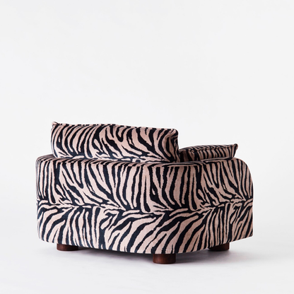 Statement Zebra‑Stripe Upholstered Modular Sofa System