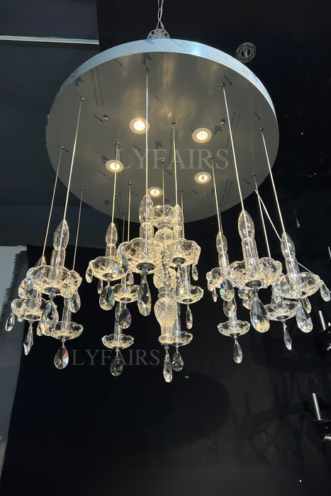 Lustre en cristal de luxe à lumière française pour salon, salle à manger et chambre à coucher