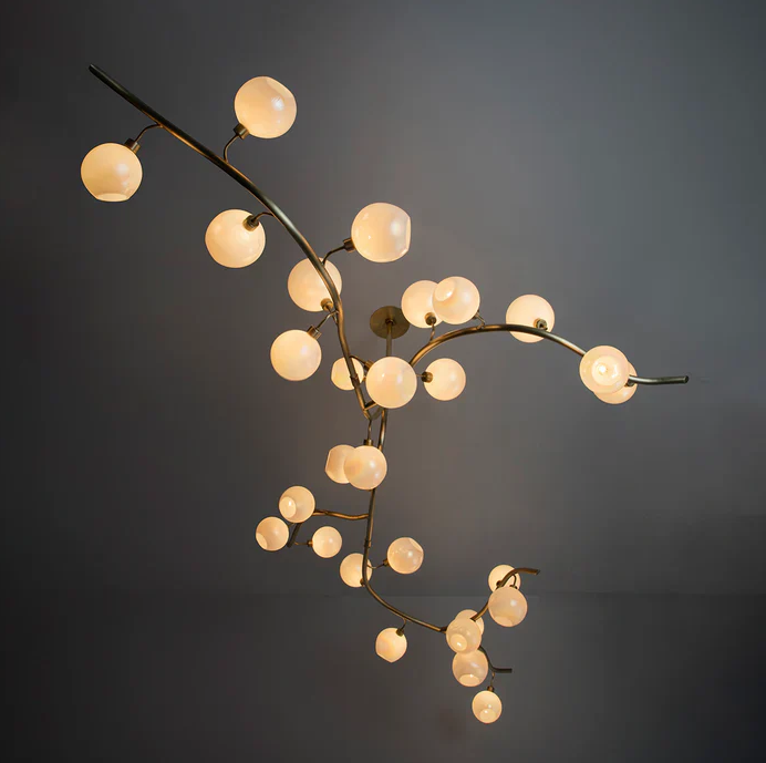 CSA-certified Modern Hand-blown Glass Globes Branch Chandelier L70.87"