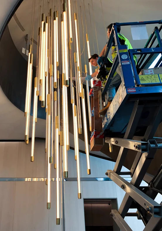 Modern Lightsabers Suspension Floating Chandelier with 512 System for Raindrop Effect