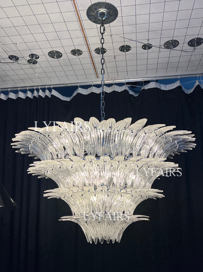 Lustre en verre artistique à motif de fleurs pour salon/chambre