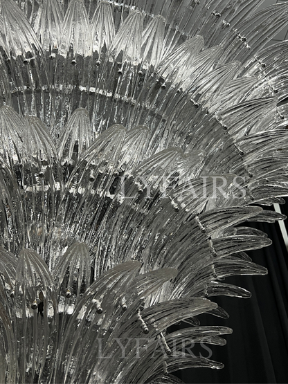 Lustre en verre artistique à motif de fleurs pour salon/chambre