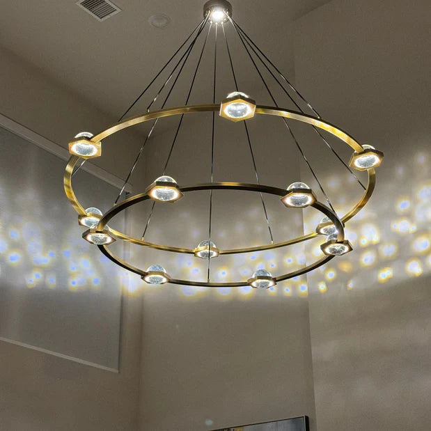 Lampadario moderno ad anello a 1/2 livelli per soggiorno/camera da letto