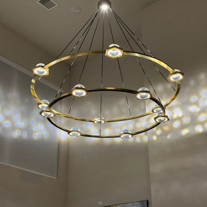 Lampadario moderno ad anello a 1/2 livelli per soggiorno/camera da letto