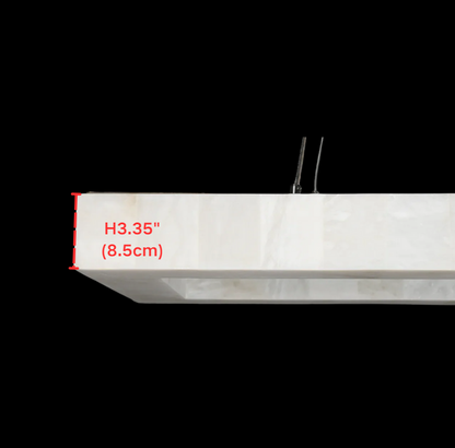 Lustre rectangulaire moderne en albâtre pour salle à manger