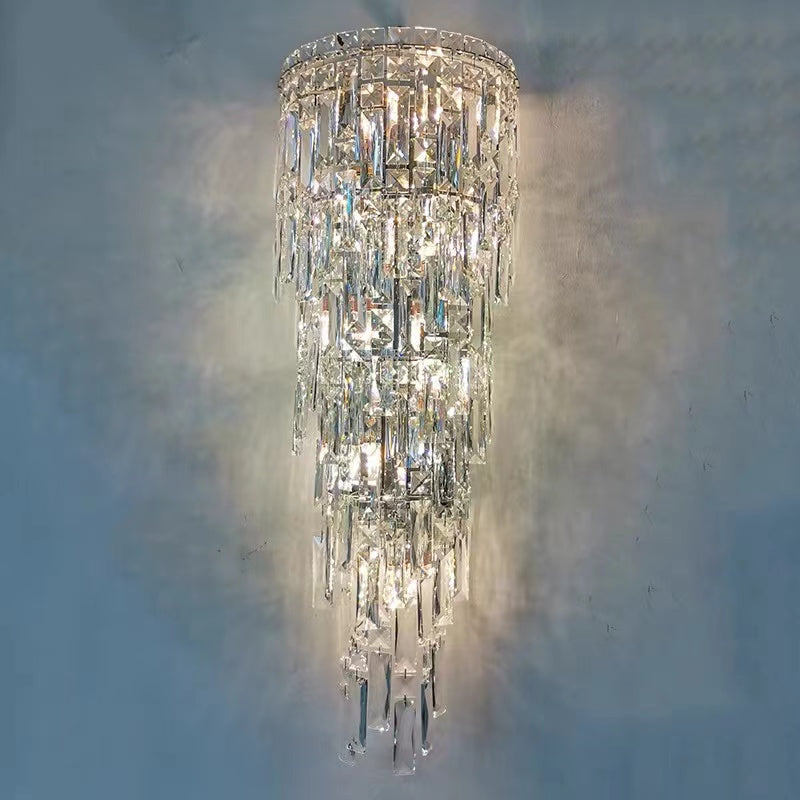 Modern Luxury Tiered Crystal Wall Lamp