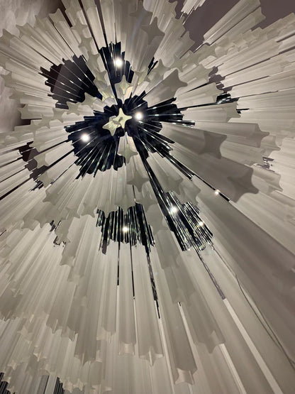 Modern Floating Star Glass Tube Chandelier