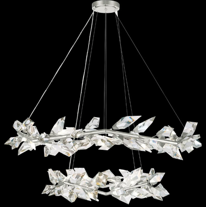 Art Handcrafted 1/2/3-tier Diamond-cut Crystal Chandelier for Living/Dining Room/Bedroom