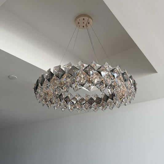 Lustre en cristal prismatique pour salon, salle à manger, plafonnier