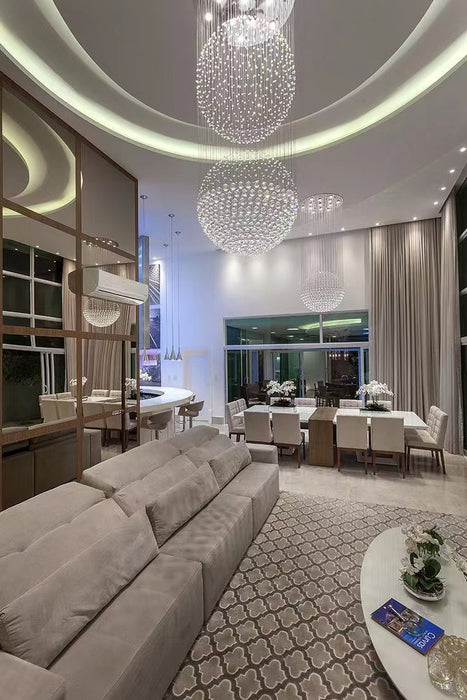 Modern Rotating Duplex Visual Artistic Extra Long Chandelier