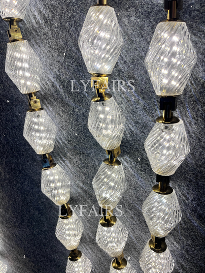 Lustre créatif en verre pour salon, salle à manger ou escalier