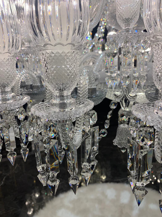 Lampadario di cristallo a lume di candela classico in stile unico con ombrello