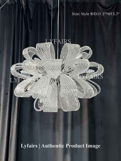 Lampadario a sospensione in vetro con bouquet di fiori in stile postmoderno per soggiorno/sala da pranzo/camera da letto