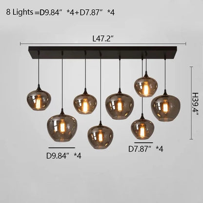Modern Glass Lamp Designer Models Coffee/Dining Bar/Table Scandinavian Chandelier Style B