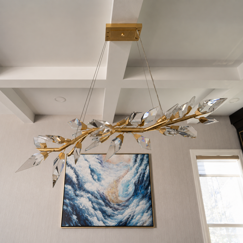 Modern Luxury Linear Handcrafted Crystal Chandelier for Dining Room