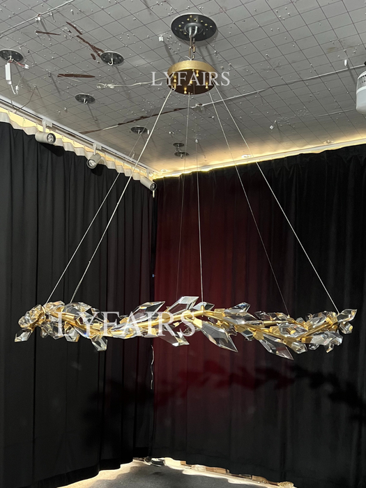 Art Handcrafted 1/2/3-tier Diamond-cut Crystal Chandelier for Living/Dining Room/Bedroom