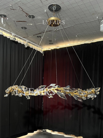 Art Handcrafted 1/2/3-tier Diamond-cut Crystal Chandelier for Living/Dining Room/Bedroom