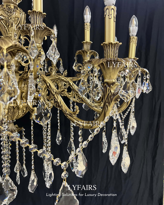 Baroque Revival Unique Patterned Antique Brass Chandelier Series