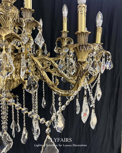 Baroque Revival Unique Patterned Antique Brass Chandelier Series