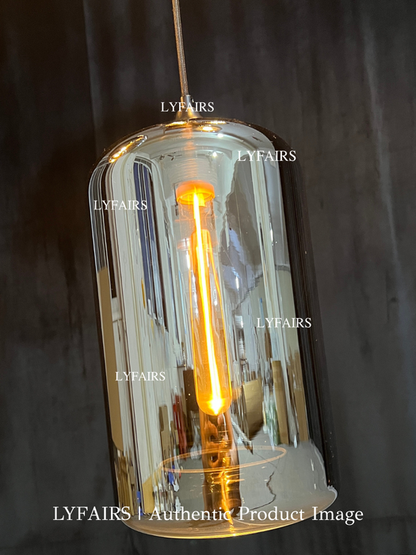 Modern Smoke Gray Glass Pendant Light Fixture Chandelier For 2 Story Foyer/Entryway/Staircase