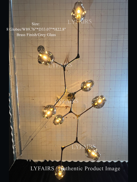 Extra Large Industrial Fashion Branch Multiple Glass Pendant Chandelier for Living/Dining Room