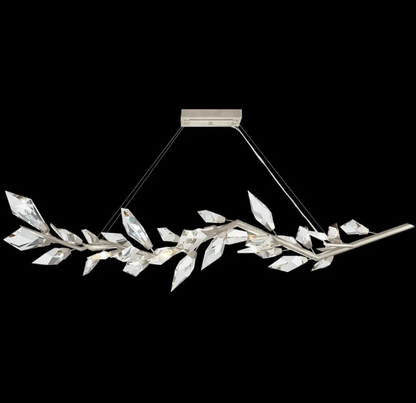Modern Luxury Linear Handcrafted Crystal Chandelier for Dining Room