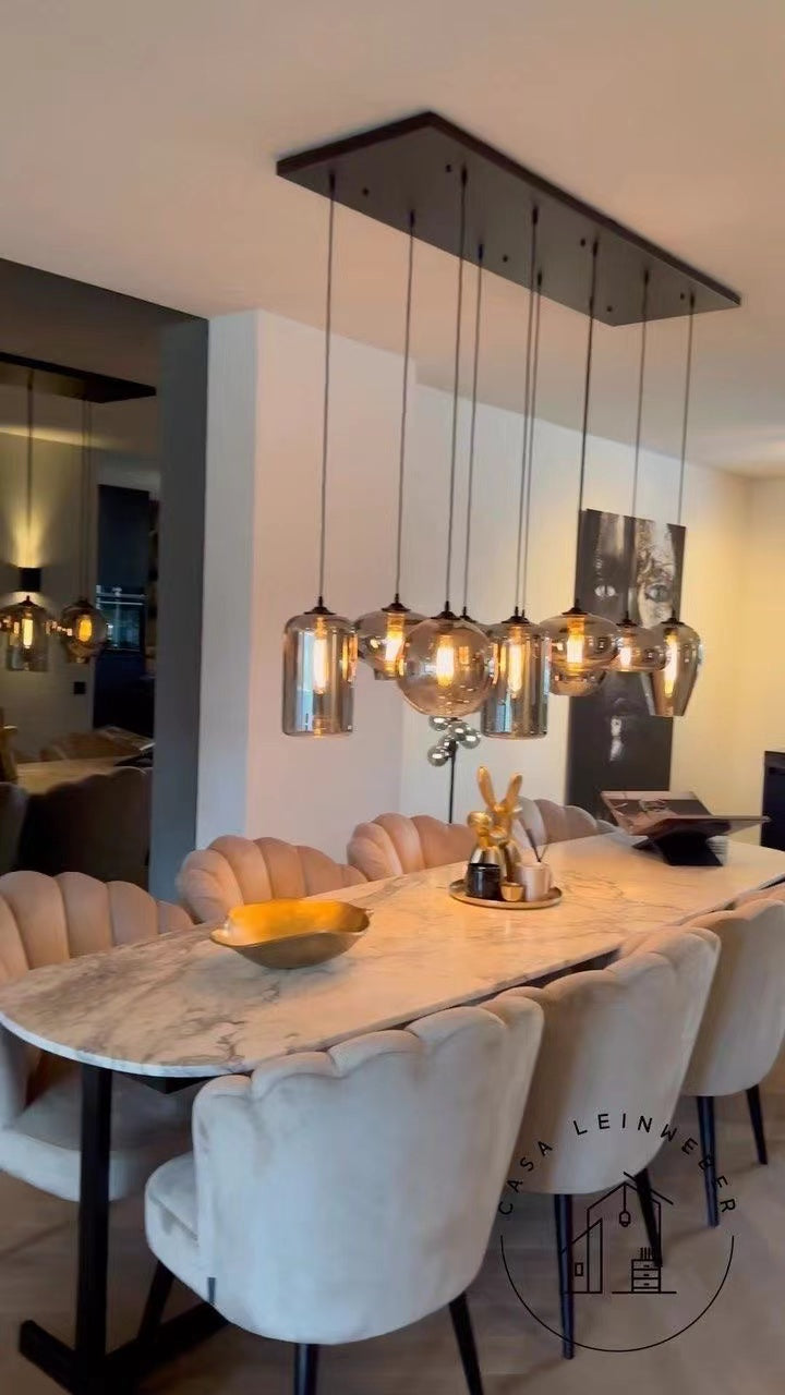 Smoky Gray Glass Chandelier for Cafe/Dining Room