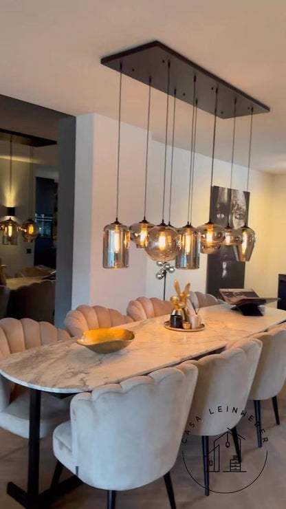 Smoky Gray Glass Chandelier for Cafe/Dining Room