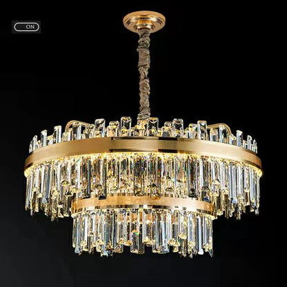 Collection de lustres en cristal ronds/rectangulaires modernes pour salon/couloir/salle à manger/chambre