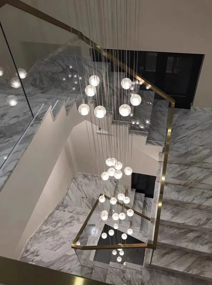 Oversized Nordic Art Round Air Bubbles Pendant Chandelier for Stairs/Spiral Staircase/Hotel Lobby